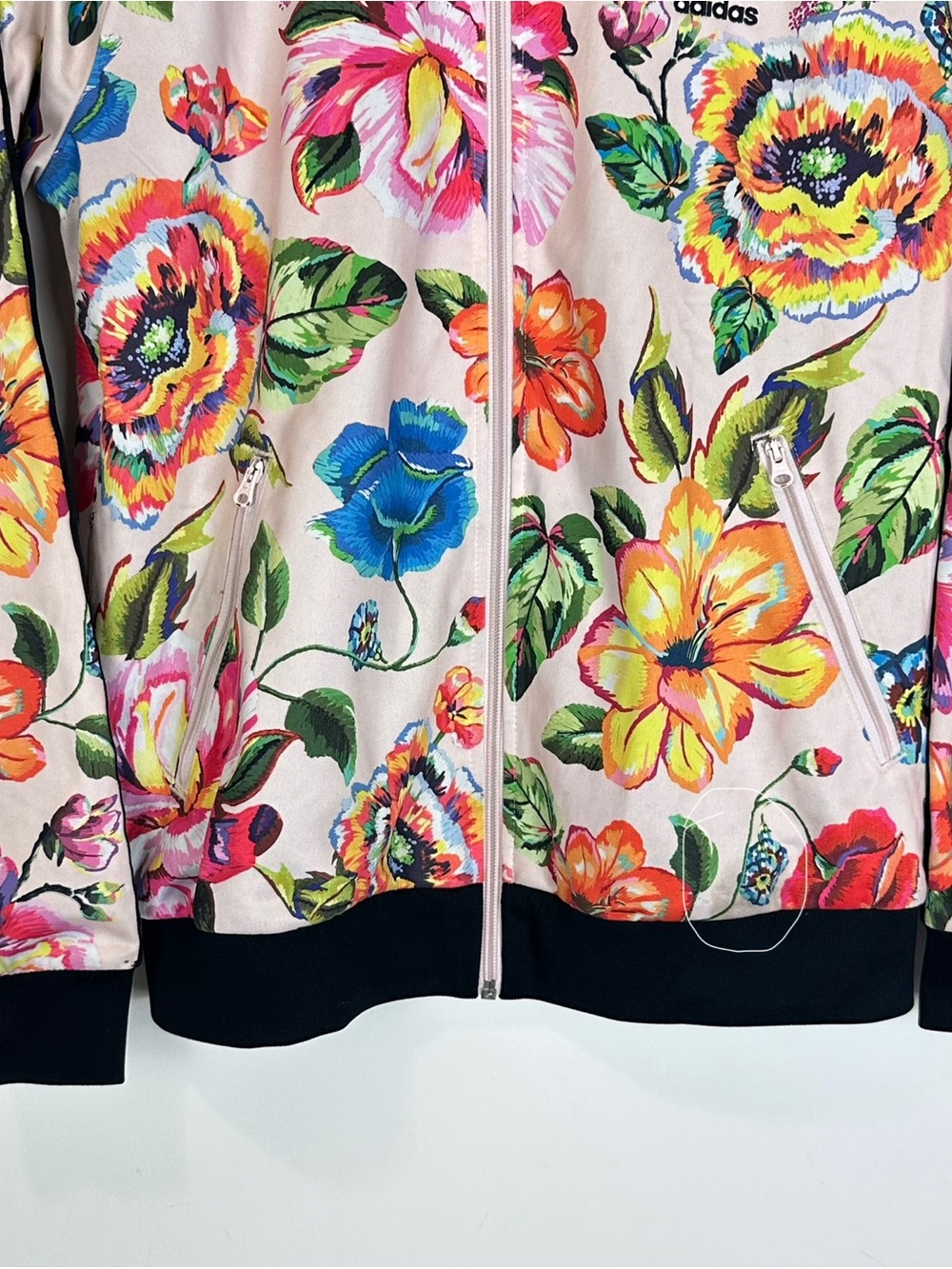 Adidas x FARM Rio Floralita Super Star Track Jacket Tropical Floral Bomber Sz L - Picture 4 of 15